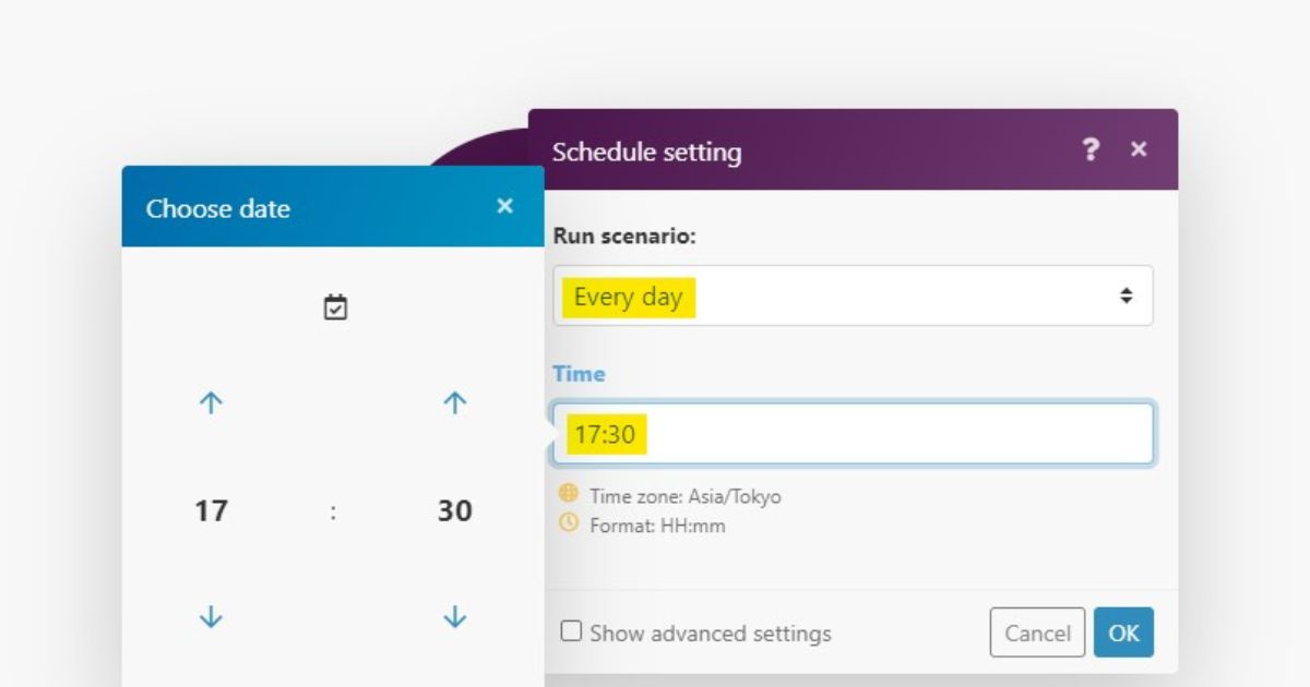 make(integromat)でタイマーをセットして自動で実行