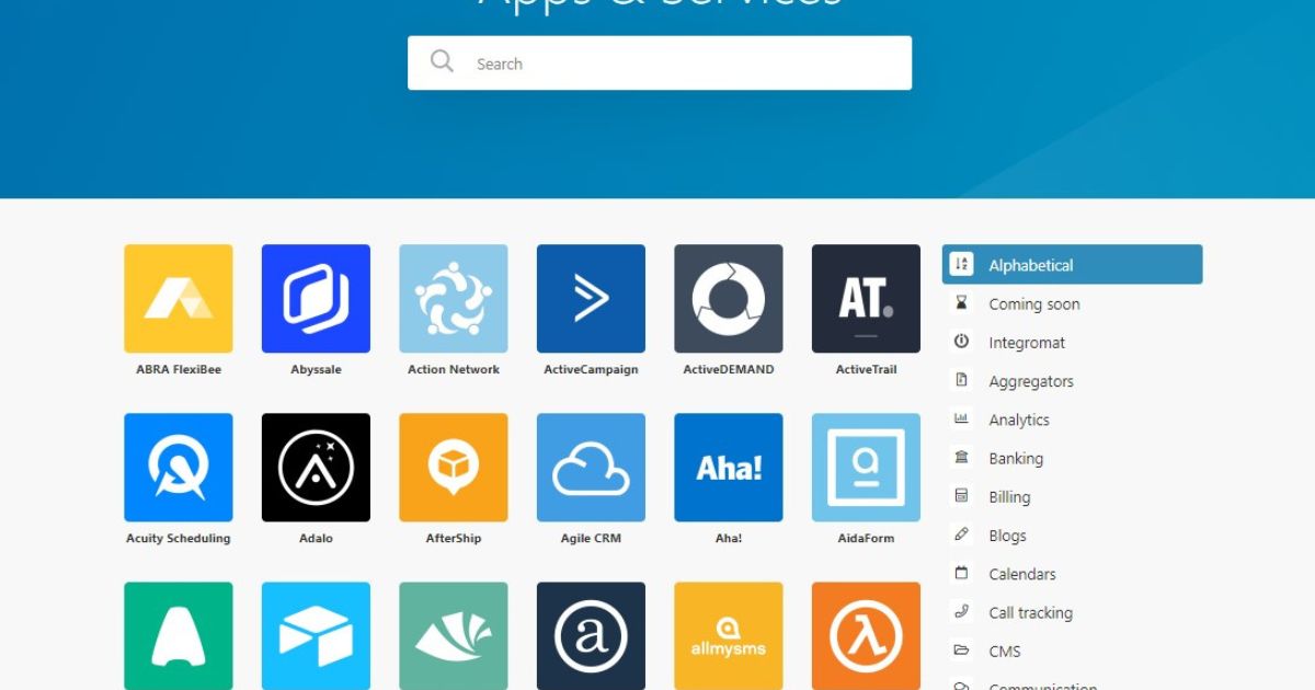 make(integromat)利用可能アプリ