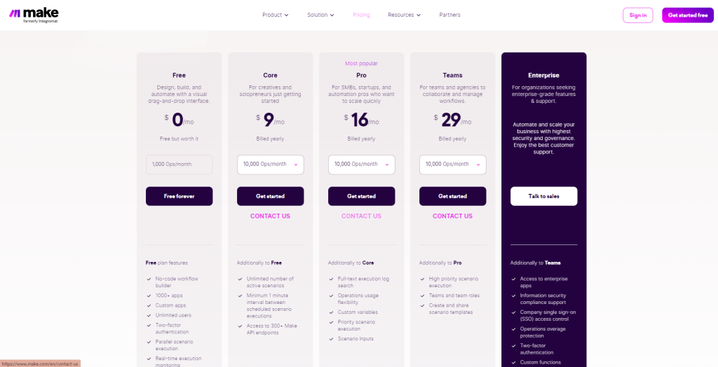 make(integromat) 料金