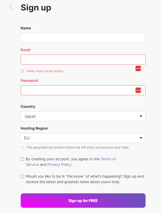 make サインアップ